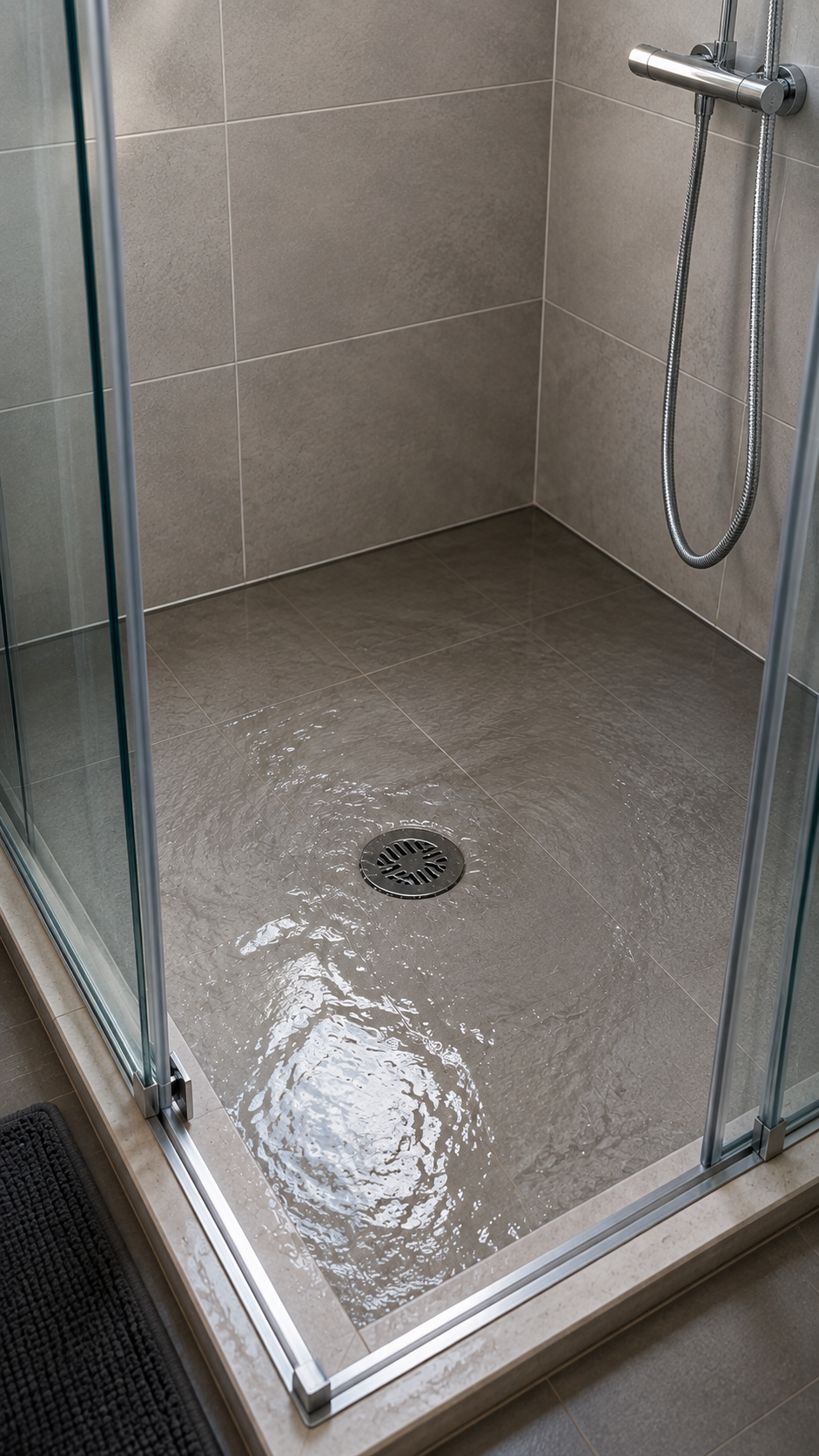 Douche avec évacuation bouchée à Mons