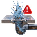 Refoulement des eaux usées par une canalisation bouchée
